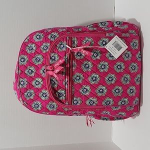 COPY - Vera Bradley Campus  Pink swirls Flowers Quilted Backpack Nwt Retired Br…